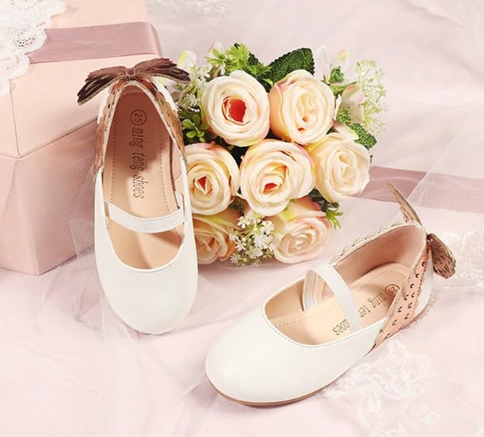 Little Girl's Ballerina Shoes Mary Jane Flats Butterfly Wings Non-Slip Sole3