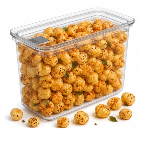 Image of All Time Modular Plastic Storage Container 1500ml | Food Grade Airtight Kitchen Storage Jar with Silicone Gasket Lid | Stackable Multipurpose Canister for Flour, Cereals & Pantry Storage - Transparent