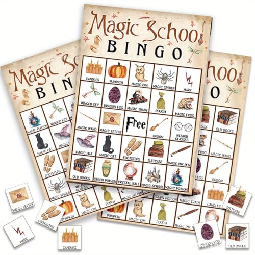 JIROWUS Bingo Card Wizard Harry Party Favors Birthday Game Harry Party Game Harry Party Decorations...
