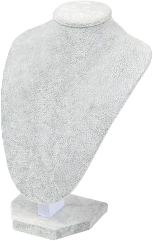 SDENSHINecklace Display Bust Mannequin Jewelry Display Stand Holder, Grey - 29x21x18cm