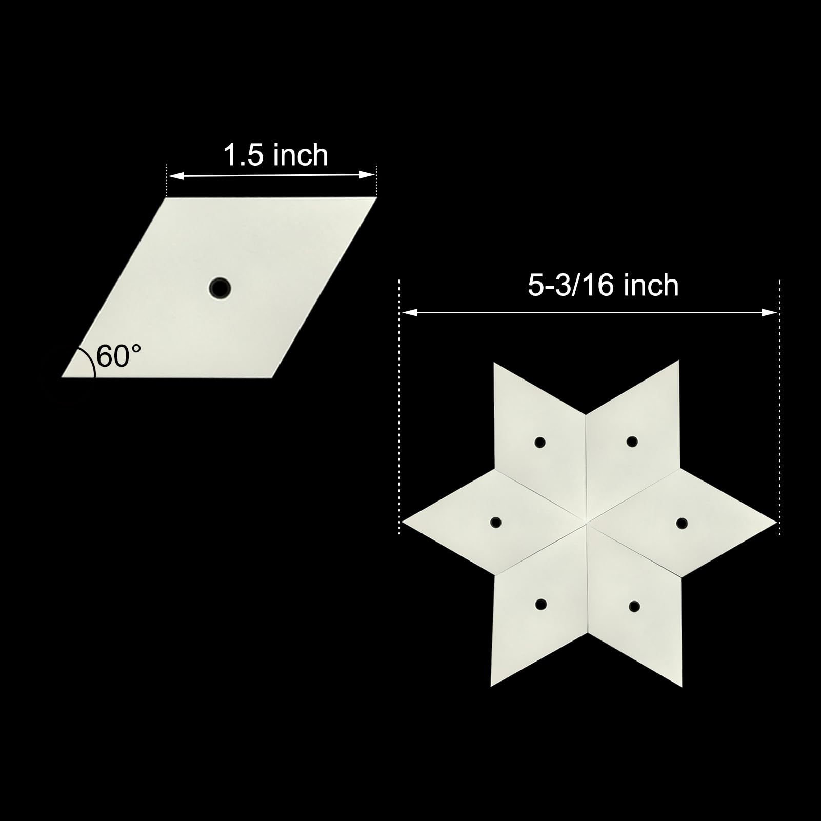 Ensemble De Gabarits De Matelassage En Forme De Blocs De Gobelet 10,2 Cm, 7,6 Cm, 5,1 Cm, 2,5 Cm Avec Couture De 0,6 Cm