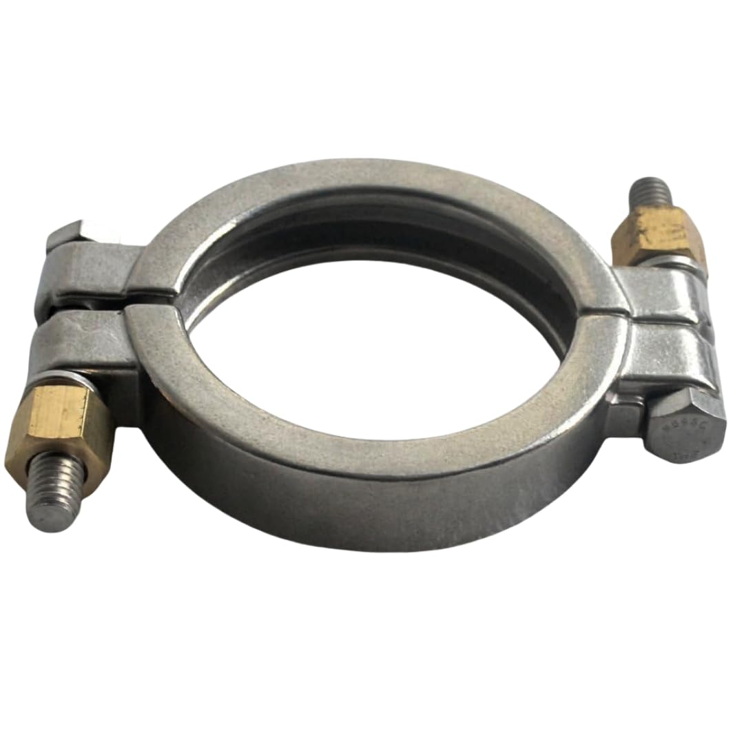 Tri-Clamp for uso sanitario de alta presión, abrazadera atornillada de acero inoxidable 304 con tuercas de latón(4.5")