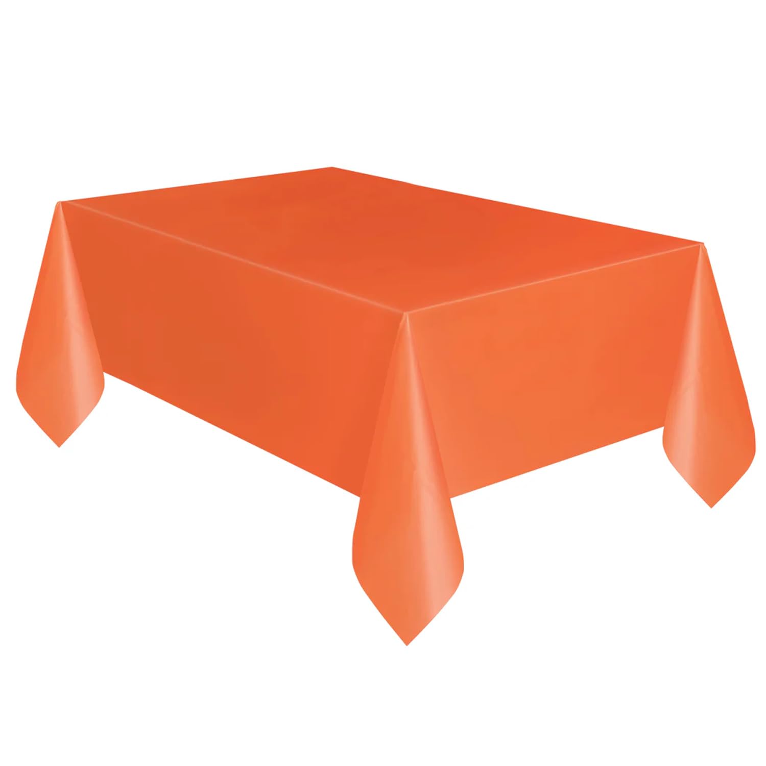 Solid Pumpkin Orange Rectangular Plastic Table Cover (137cm x 274cm) 1 Count - Elegant & Durable Tablecloth for Parties, Events, and Home Use