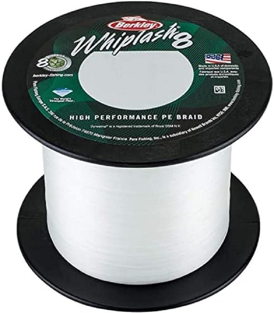Berkley Whiplash 8 Braided Fishing Line - 100% Dyneema 8 Strand Braid for Saltwater and Freshwater Fishing