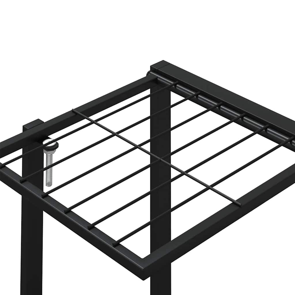 Blumenständer Metall 94,5x25x89 cm - Pflanzenregal Indoor und Outdoor, Pflanzentreppe Schwarz für Balkon, Wohnzimmer und Garten, Mehrstöckige Blumentreppe Eisen