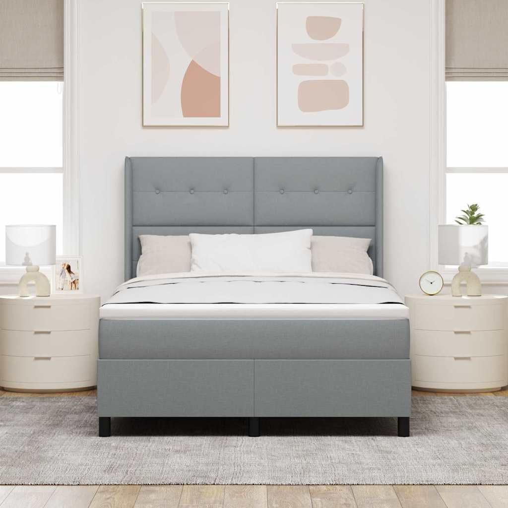 Nowoczesna tkanina regulowane wezgłowie 160 x 200 cm jasnoszary