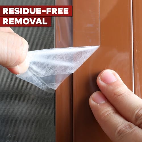 xfasten transparent window weather sealing tape 2-inch x 30 yards 508mm x 2743m clear window draft isolation sealing film tape no residue