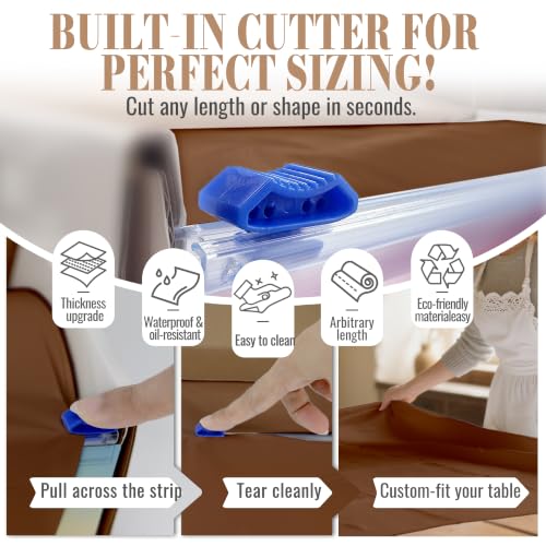 Image of Plastic Table Cloth Disposable, 54In X 300F Table Cover Roll Waterproof