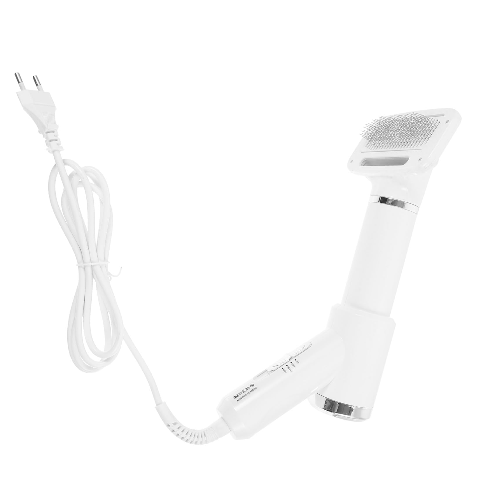 Gadpiparty Peigne Soufflant pour Animaux Domestiques Blanc en Plastique, Sèche-cheveux Portable pour Chiens et Chats Fonction Démêlante Sûre, Toilettage la Maison