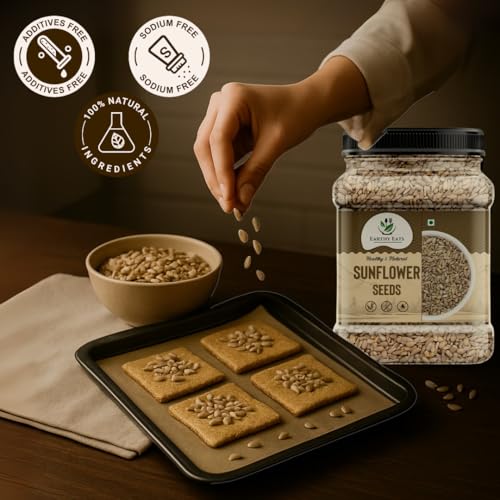 Image of Earthy Eats Premium Raw Sunflower Seeds for Eating 400gm | Premium Natural Seeds for Eating, Snacking, Salads, Baking & Cooking | Healthy Diet Food Snack Fresh Crunchy & Versatile Ingredient