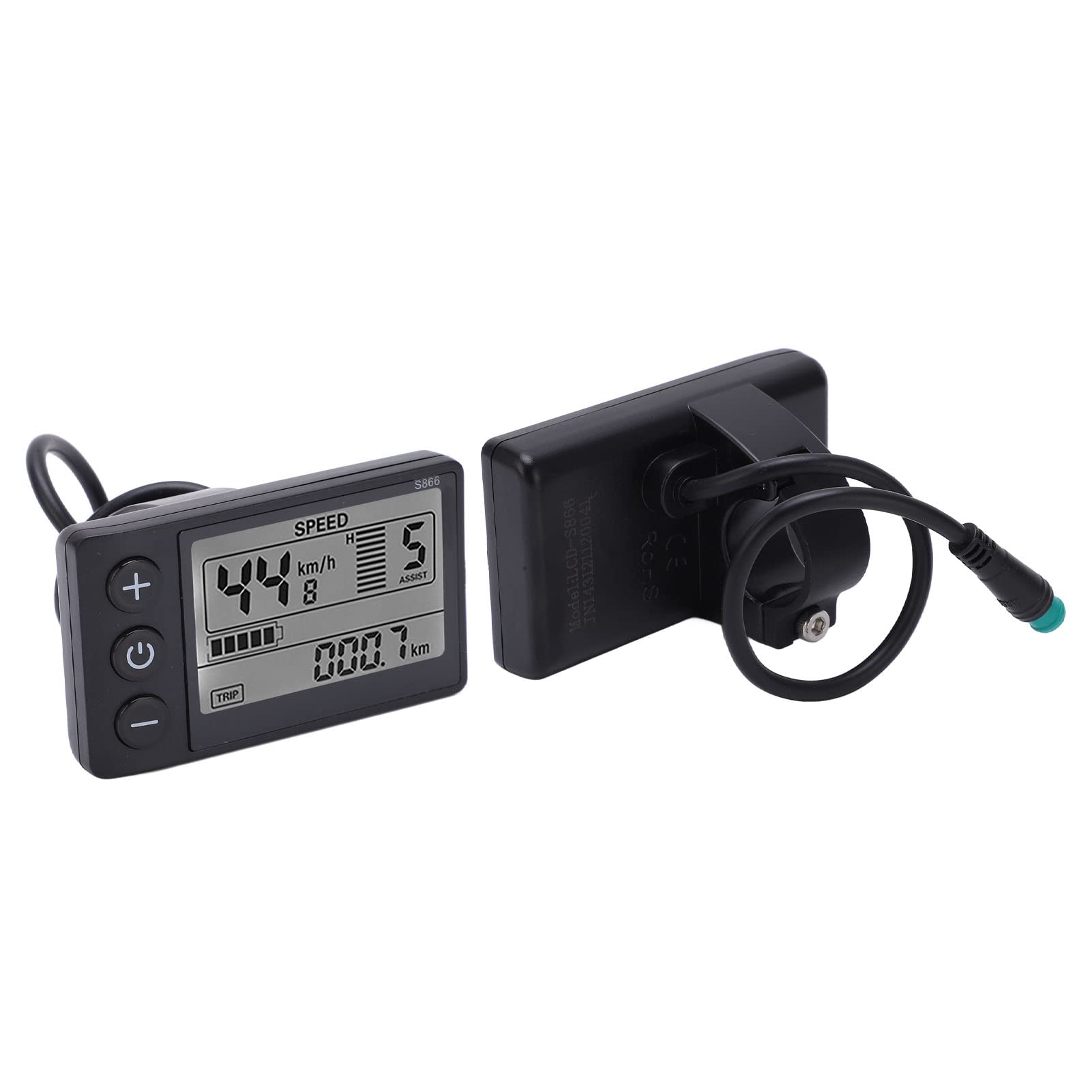 VBESTLIFE Affichage LCD Vélo Électrique Panneau Commande Grand Écran 24V 36V 48V Compteur Vitesse Multifonctionnel Étanche