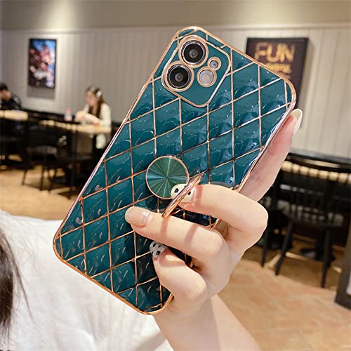 Coque iPhone XR plaqué or luxe housse de protection souple vert foncé