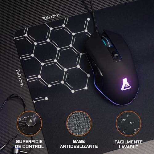 G-Lab Combo Yttrium - Set di tastiera e mouse da gioco, Combo 3 in 1 con tastiera da gioco QWERTY 105 tasti, mouse da gamer 2600 dpi, tappetino per mouse gamer - PC/PS4/PS5 (nuova versione) - Tastiera gaming - Immagine 5
