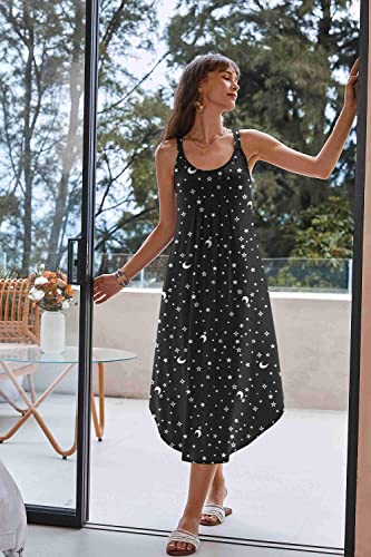 Image of Ekouaer Women's Sleeveless Nightgown Long Nightgowns for Women Full Slip Soft Nightshirt Wide Strap Sleepwear Lounge Dresses