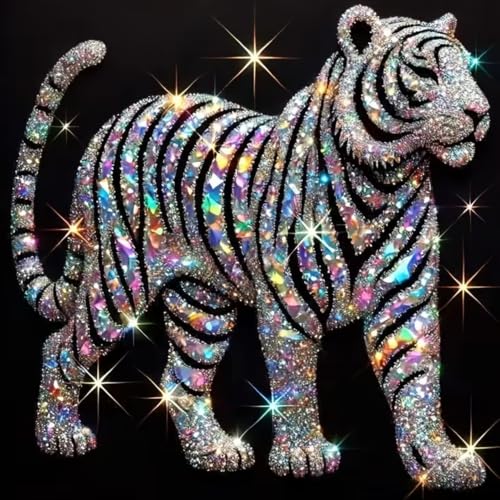AIBOERL Shining Tiger Diamond Art Kits for Adults Diamond Painting Kit