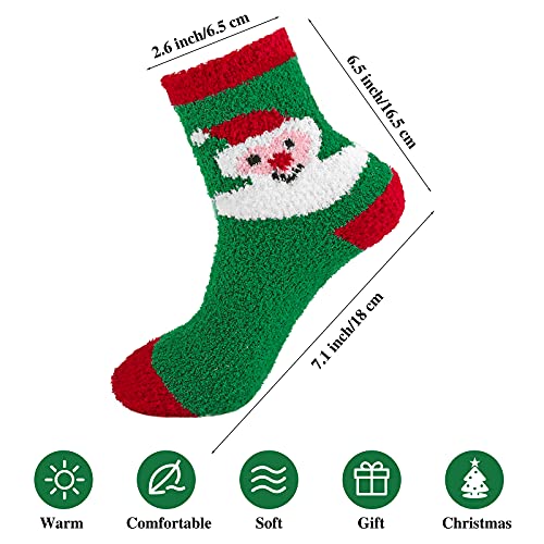 Cooraby 12 Pairs Women's Christmas Socks Holiday Warm Cozy Soft Socks for Girls Women Christmas Gifts2