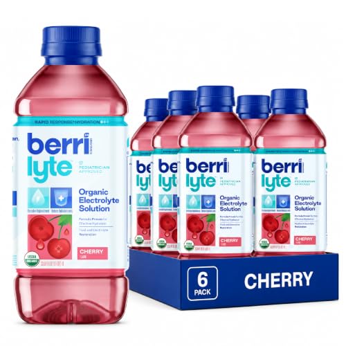 Image of Berri Lyte Organic Electrolyte Drink - Cherry Flavor - Plant-Based Hydration with Coconut Water, Natural Electrolytes, USDA Organic for Kids & Adults, 1 L, 6-Count