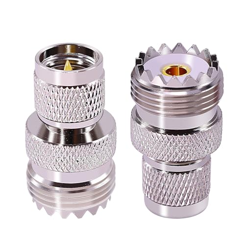 CNARIO Adaptadores UHF PL259 2Pcs Conector Macho a Hembra miniatura 2