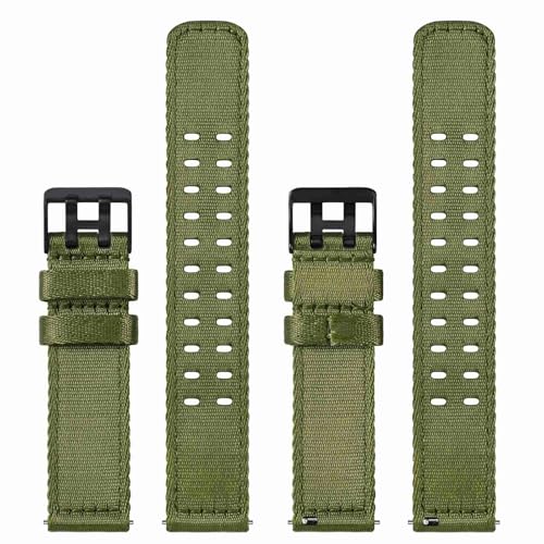 Image of WOCCI Double Holes Nylon Watch Bands, Silky Nylon Straps, Quick Release, Compatible Watch Lug Width 18mm 20mm 22mm