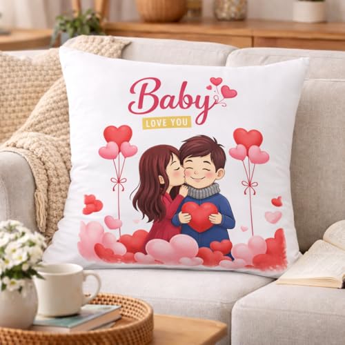Image of Premium Throw Pillow Cushion | Romantic Love Gift for Wife, Husband, Girlfriend & Boyfriend | Anniversary, Birthday & Valentine's Day | 16x16 inch with Premium Filler - True Love
