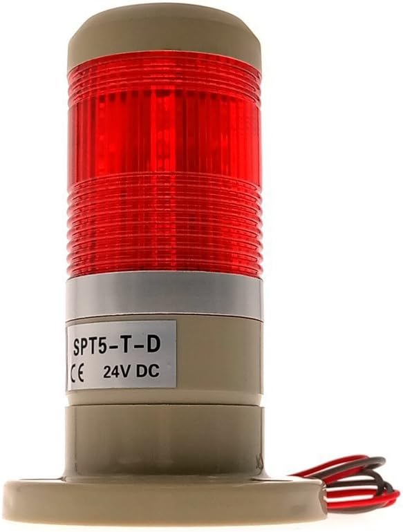 YXQ Industrial Signal Red Light DC 24V Safety Warning Tower Bulb Indicator Lamp(SPT5-T-D)