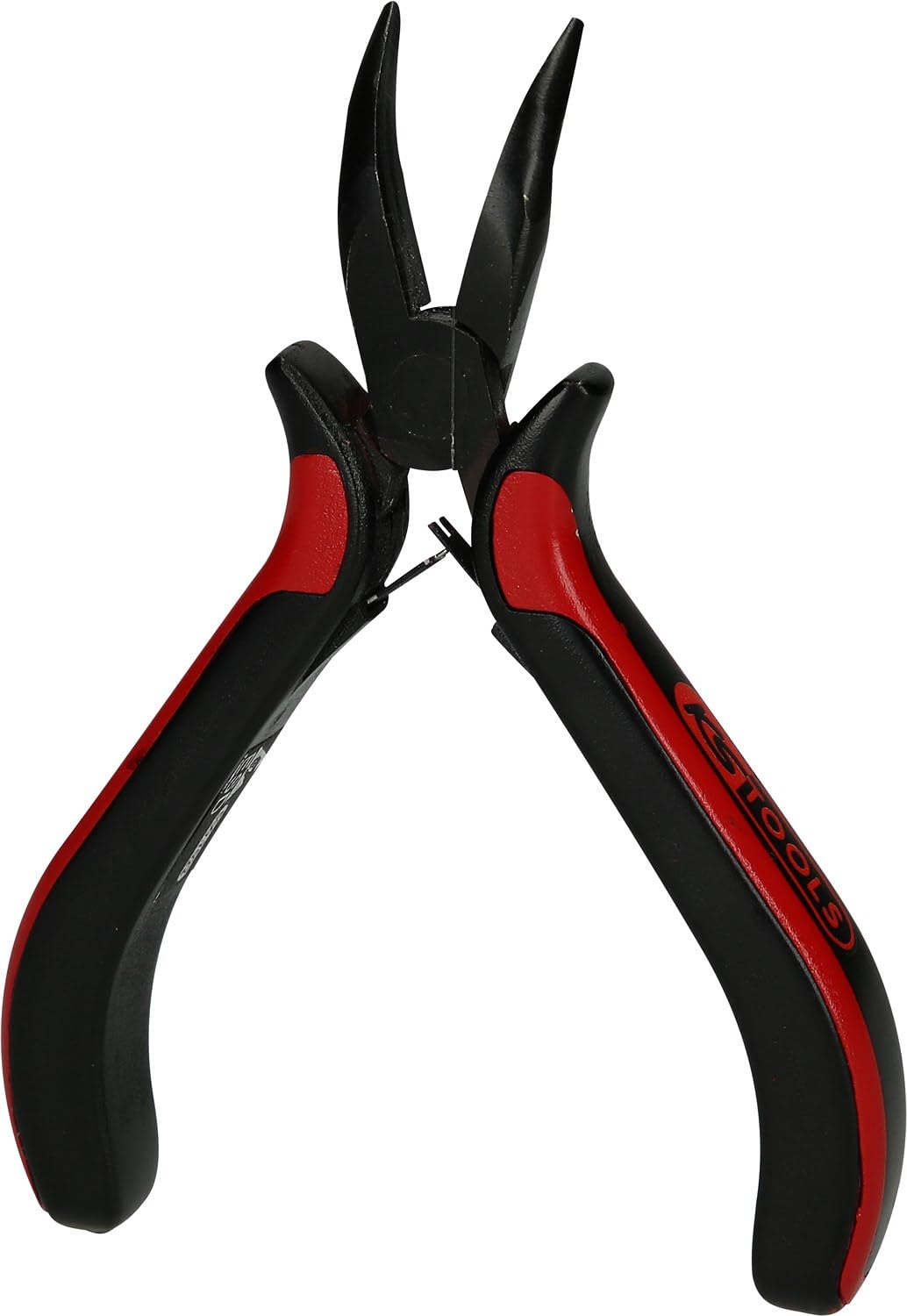 KS TOOLS 500.7022 Pince électronique à bec demi-rond coudé à 45°, 130 mm, Noir/Rouge