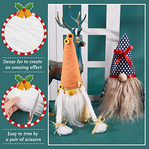 GORGECRAFT 24 Pieces Gnome Beard Unfinished Wooden Balls Braids Dwarf Beard Kit Faux Fur Beard Hair Set for DIY Handmade Gnome Sewing Craft Patches Easter Christmas Party Supplies - Image 3