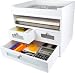 Victor White Desk Organizer - Wooden Construction with Storage Drawers