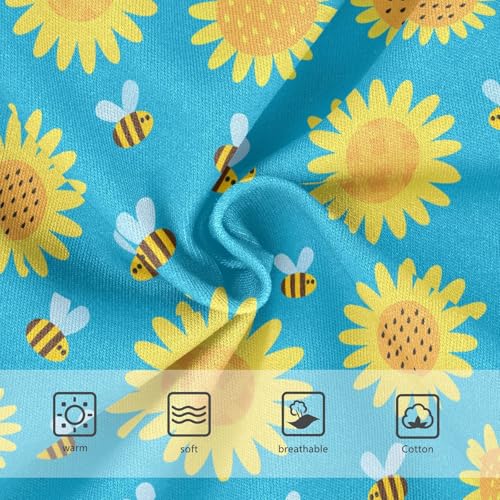 Little Girls' Soft Cotton Underwear Kids Breathable Comfort Cartoon Bee and Sunflower Panties Briefs Toddler3