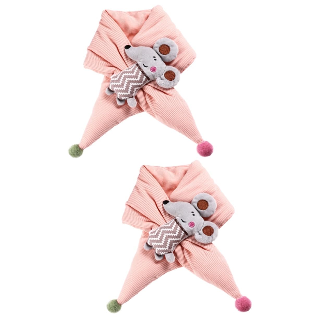 Pack de 2 bufandas cruzadas para niños en color rosa informal 8