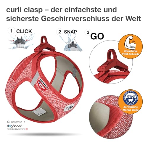 Vest Harness Merino curli Clasp Red L