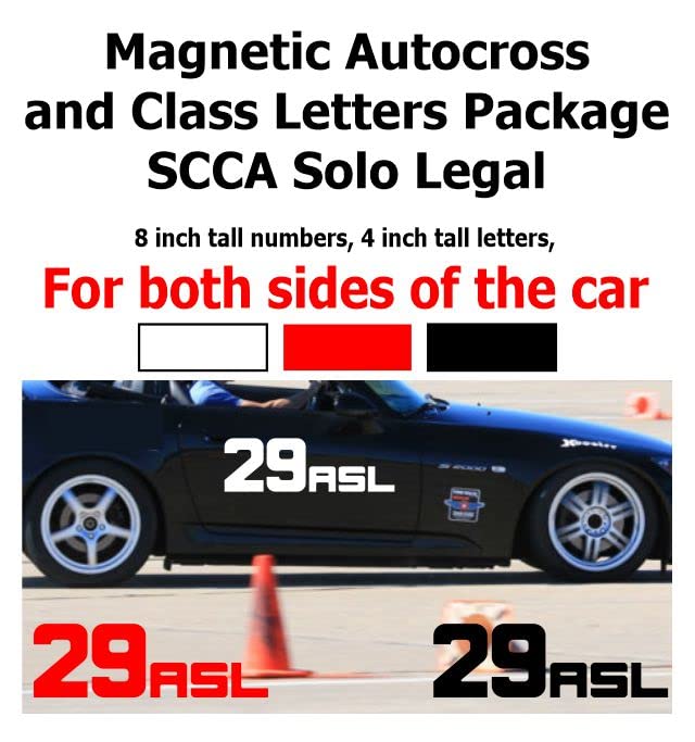 Solotime SCCA - NASA - Track Day - Autocross Magnetic Number Package