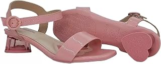 Sandália Infantil Molekinha Salto Acrílico Coração - Rosa