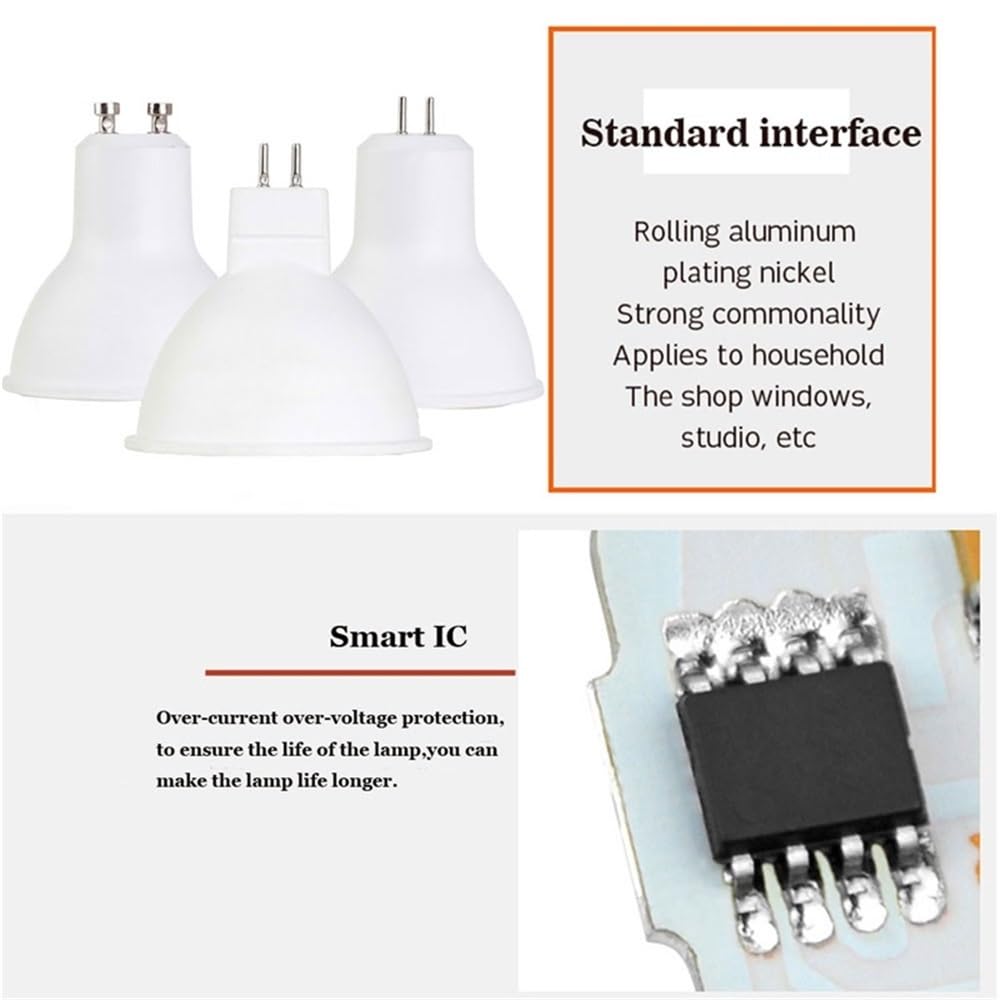 Confezione da 15 faretti LED COB GU10/GU5.3 AC85-265V 5W/7W faretti, DC12V MR16 illuminazione for la casa(Cold White,GU10 5W AC85-265V)