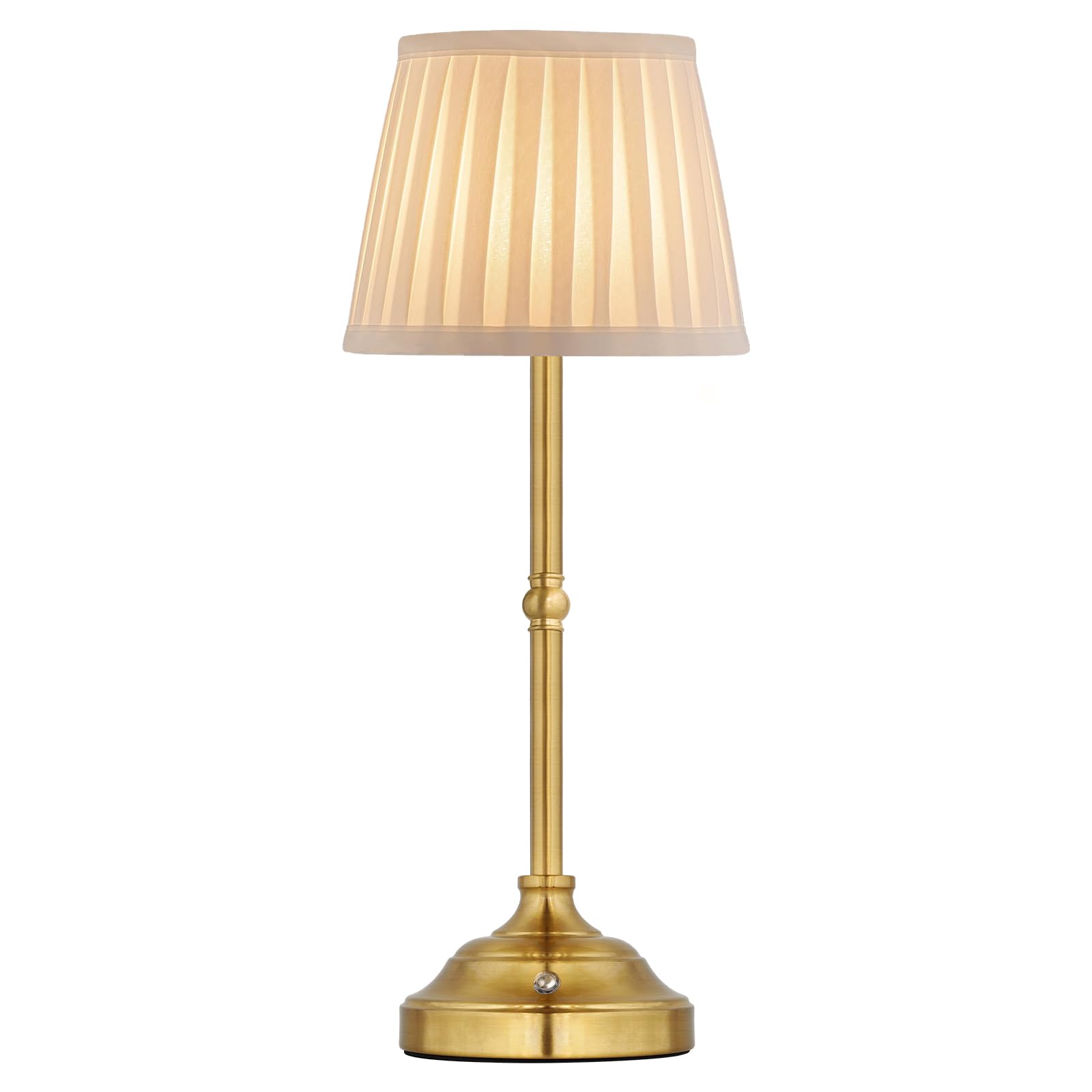 Mr. White Cordless LED Table Lamp with Dimmer, Built-in Rechargeable Battery, 3-Level Brightness, Patio Table Lamp with Fabric Shade, Bedside Night Lamp, Ambient Light for Restaurant (Bronze)