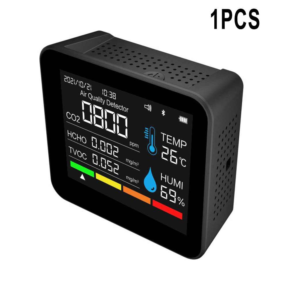 Rilevatore di , 9 in 1 Monitor di anidride carbonica, caricatore USB Rilevatore del sensore di qualità dell'aria con umidità della temperatura