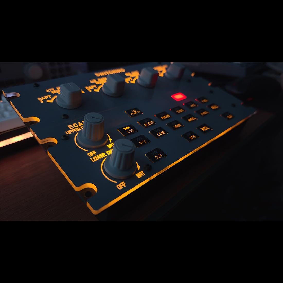 A109 Landing Gear Indicator Integrated Panel, Compatible with A32X/A31X/XECAM Home Cockpit Flight SIM Flugsimulator Controls for MSFS 2020/2024