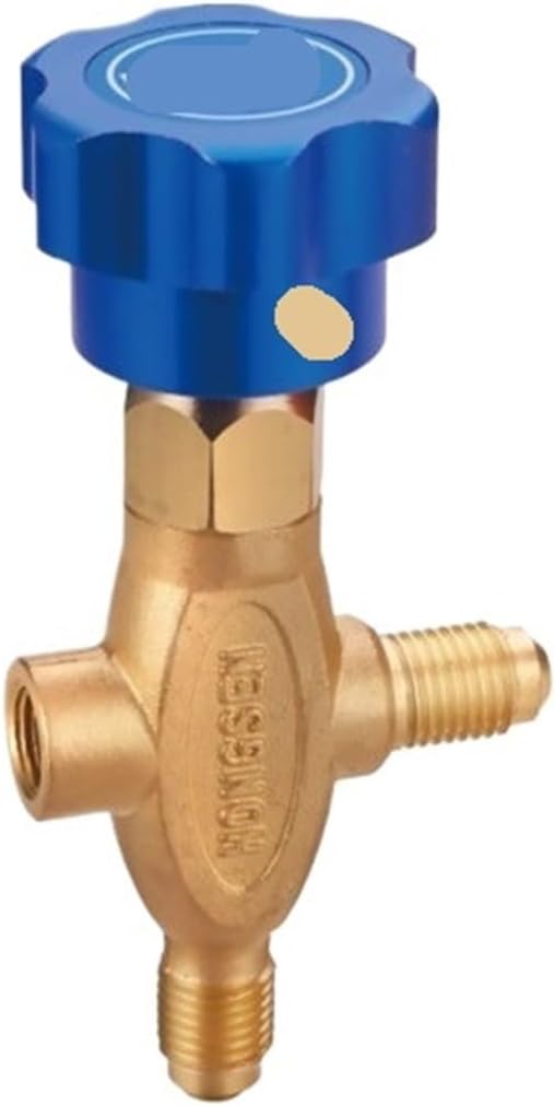 Refrigerant Three-Way Valve, Testing Valve HS-466N Inch Air Conditioning Refrigerant Pressure Gauge Tool Valve