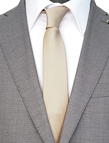Image of Skinny Solid Ties for Men, 2.5 inch Slim Plain Neckties 4-Pack