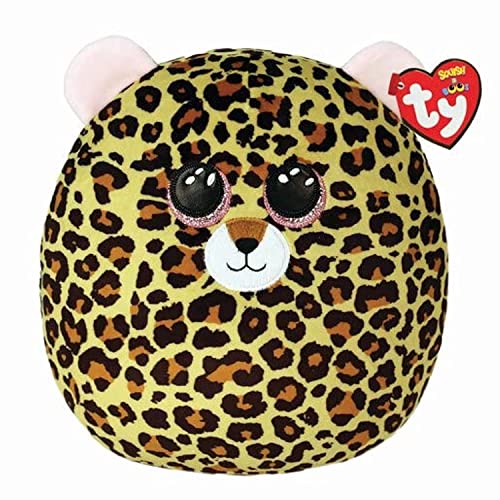 Ty Squish a boos-Coussin Livvie Le léopard 40cm, Multicolore, TY39221, 40 cm