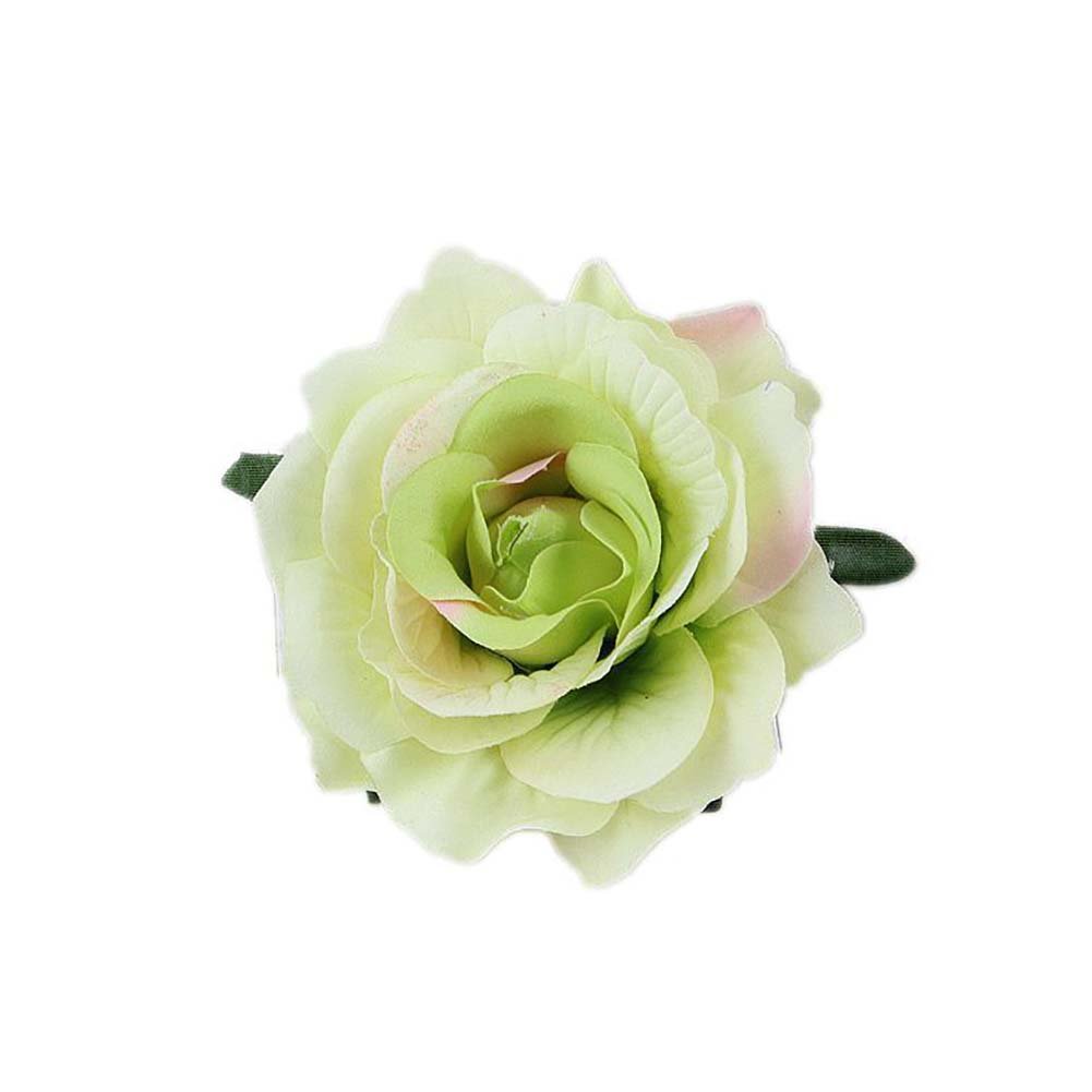 Love Fairy Beautiful Rose Flower Hair Clip Pin up Flower Brooch for Party Travel Festivals One Size Colorful Green