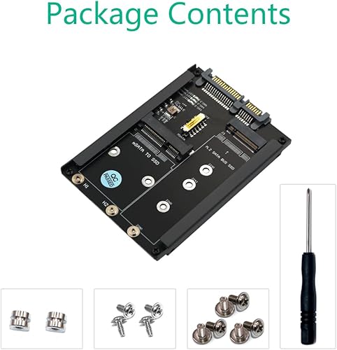 Miniatura 7 de HLT MSATA y B KeyB&M Key SSD 2 en 1 a SATA III de 2.5" con soporte de marco - Conserva mSATA SSD como unidad SATA de 0.276 in 2.5"