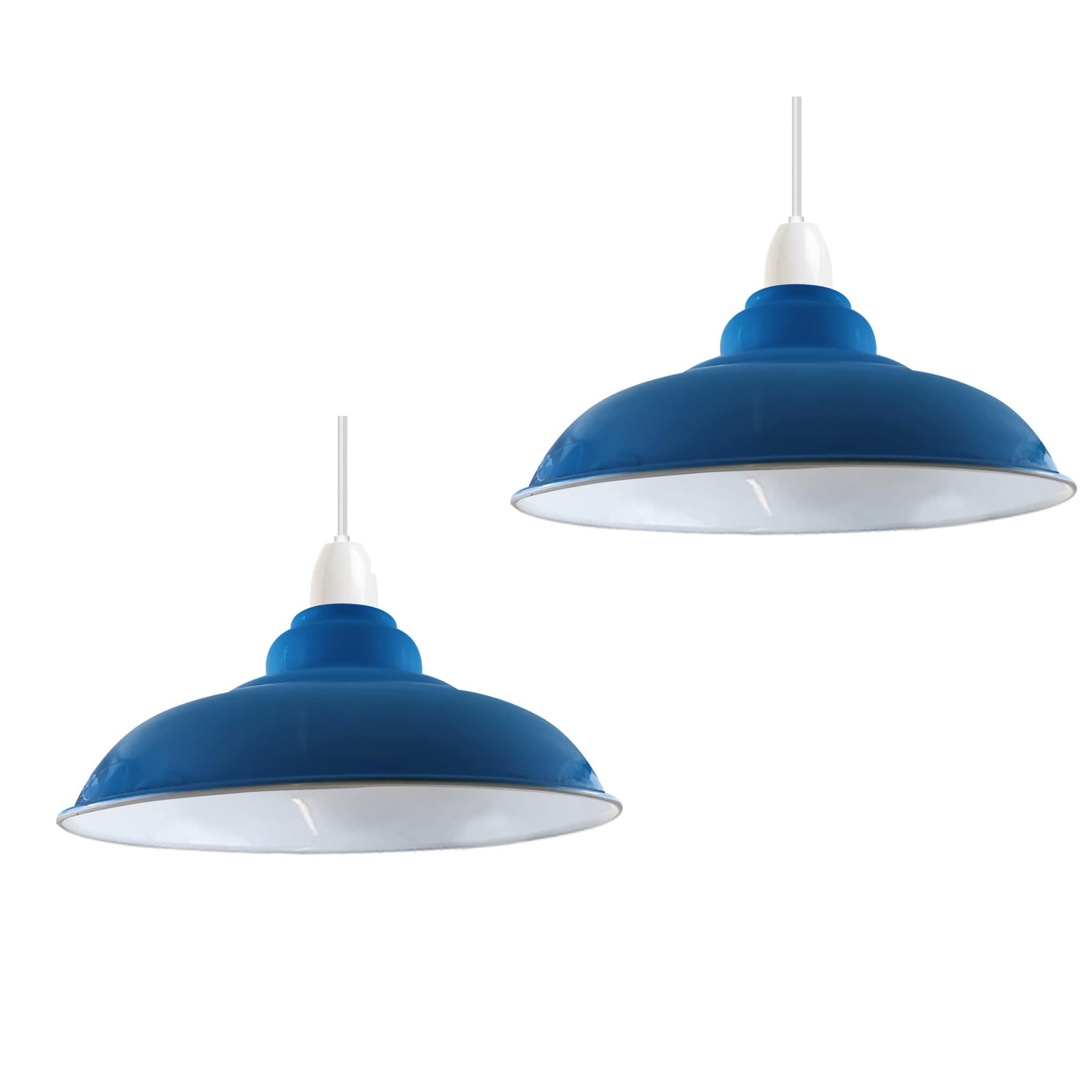 LEDSone 2 Pack of Easy Fit Lampshade Industrial Ceiling Pendant Metal Shade 32cm Modern Pendant Lightshades for Bedroom Living Room Restaurant Kitchen Hallways