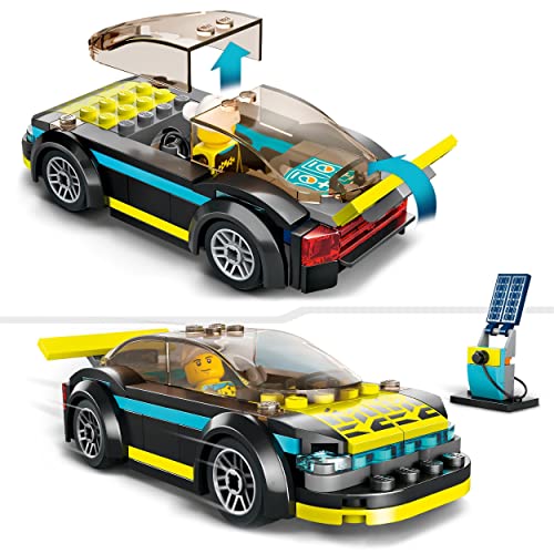 City Auto Sportiva Elettrica, Macchina Giocattolo per Bambini e Bambine da 5 Anni, Set Modello di Auto Supercar con Minifigure Pilota da Corsa, Idee Regalo di Compleanno 60383 - Lego - Immagine 2