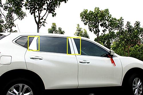 Miniatura 5 de Para Nissan Rogue X-Trail 2014-2019 Acero Inoxidable Exterior Accesorios Ventana Pilar Posts Moldeo 6PCS