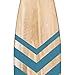 Stratton Home Decor Nautical Chevron Oar Wall Decor | Handcrafted Wood Decorative Oar with Light Blue Stripes | Mountable Wooden Oar Wall Ornament to Elevate Any Room | 8.00”x1.75”x60.00”