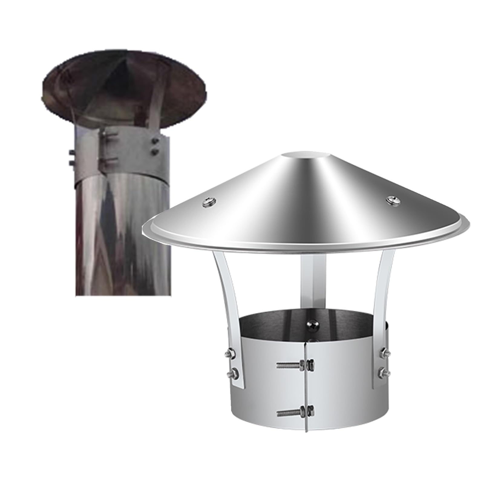 IGNVXMGKP Wind Directional Chimney Cap, Outdoor Pellet Heater Chimney Cap, Double Screw Fixing,Easy Installation,for Outdoor Roof(200mm/7.9in)