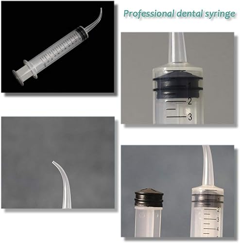 Miniatura 7 de Paquete de 6 jeringas de riego dental, jeringas de muelas del juicio con punta curva para dientes