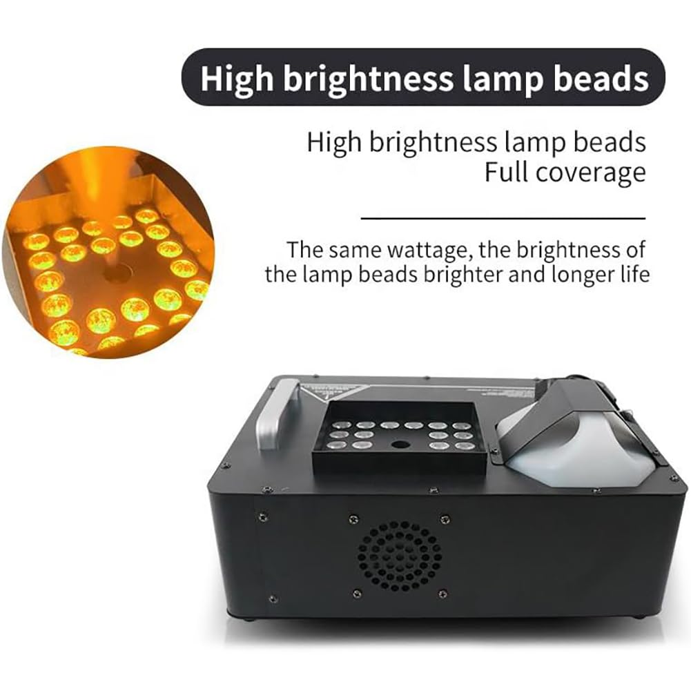Wytwornica mgły 1500 W, wytwornica dymu DMX RGB, oświetlenie sceniczne pionowa maszyna natryskowa, 24 LED DMX RGB maszyna do efektów mgły scenicznej (1500W)