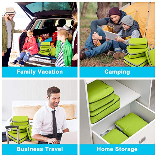 Gonex Compression Packing Cubes, 4pcs Expandable Storage Travel Luggage Bags Organizers (Deep Gray)